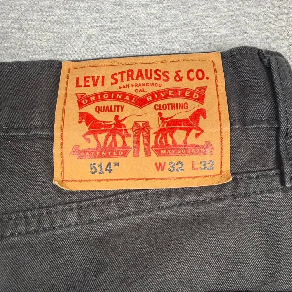 Levis 514 Straight Fit Pants Mens 32x32 Charcoal Gray Stretch 00514-1922